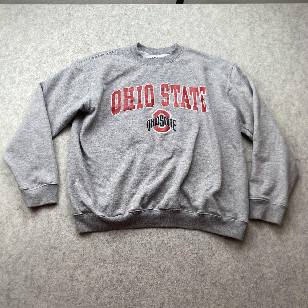 Ohio State Buckeyes Sweatshirt Unisex Medium Gray NCAA Blue 84 Pullover